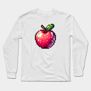 Apple Pixel Wild Flora Bloom Retro Long Sleeve T-Shirt